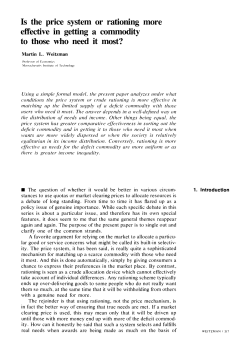 Is the Price System or Rationing More Effective in Getting a