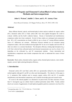 Summary of Organic and Elemental Carbon/Black Carbon