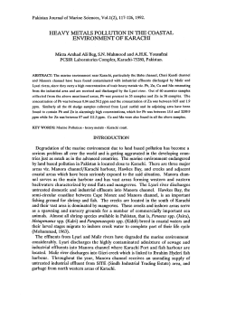 Heavy metals pollution in the coastal environment of Karachi