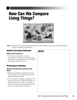 How Can We Compare Living Things?