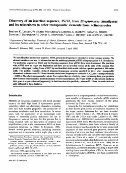 Discovery of an insertion sequence, IS116, from