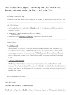 The Treaty of Paris, signed 10 February 1763, by Great