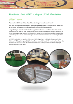OSHC Newsletter August - Heathcote East Public School