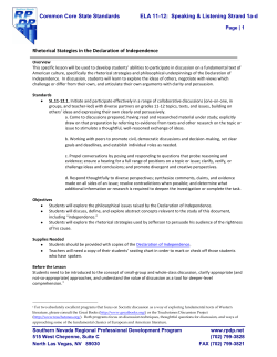 Common Core State Standards ELA 11-12: Speaking