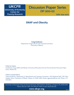 SNAP and Obesity - University of Kentucky Center for Poverty