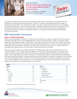 Milk Fractionation Techniques - Innovation Center for US Dairy