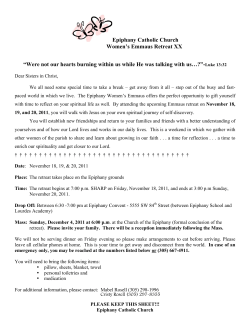 Epiphany Catholic Church Women`s Emmaus Retreat XX &ldquo;Were not