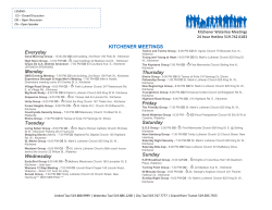 KITCHENER MEETINGS Everyday Monday Tuesday