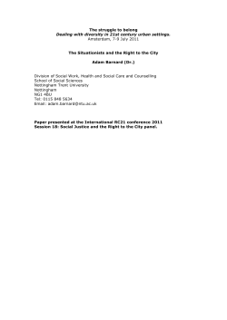 Abstract Submission for Research Committee 21, Sociology