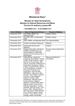 November  - The Queensland Cabinet
