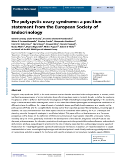 The polycystic ovary syndrome: a position statement from the