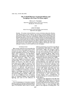 The Tradeoff Between Territorial Defense and Foraging in the Great Tit