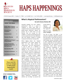 March 2016 - Houston Area Parkinson Society