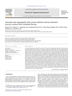 Activated coke impregnated with cerium chloride used for elemental