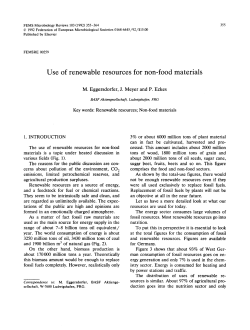 Use of renewable resources for non