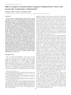 alpha tocopheryl succinate apoptosis breast Ca
