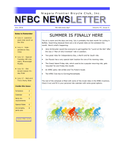 July 2016 Newsletter - Niagara Frontier Bicycle Club