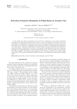 Detection of Sentence Boundaries in Polish Based on Acoustic Cues
