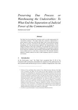 Preserving Due Process or Warehousing the Undesirables: To What