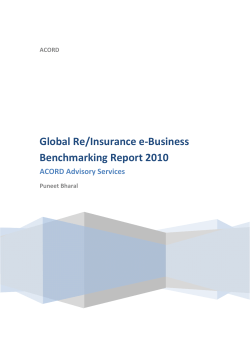 Global Re/Insurance e-Business Benchmarking