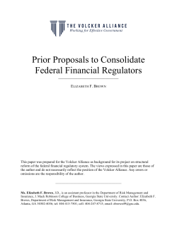 Background Paper #1: Prior Proposals to Consolidate Federal