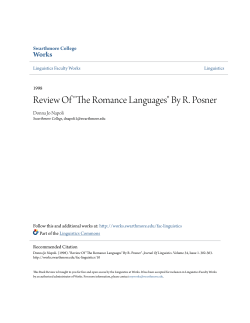 Review Of "The Romance Languages" By R. Posner