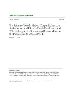 The Failure of Words: Habeas Corpus Reform, the Antiterrorism and
