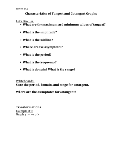 Characteristics of Tangent and Cotangent Graphs Let`s Discuss