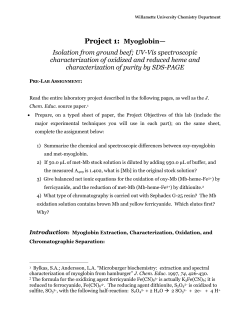 Project 1: Myoglobin&mdash; - Willamette University
