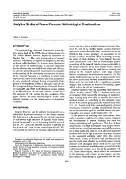 Analytical Studies of Enamel Fluorosis: Methodological