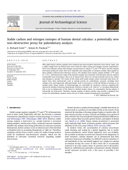 Stable carbon and nitrogen isotopes of human dental calculus: a
