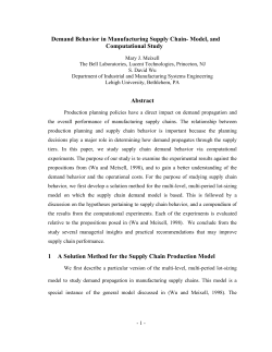 Demand Behavior in Manufacturing Supply Chain