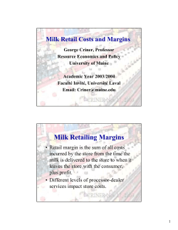 Milk Retailing Margins - Food Marketing Policy Center