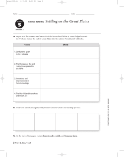GUIDED READING Settling on the Great Plains