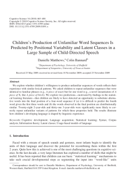 Children`s Production of Unfamiliar Word Sequences Is Predicted by