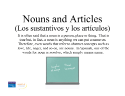 Nouns and Articles