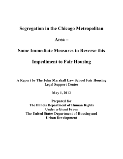 Segregation in the Chicago Metropolitan Area