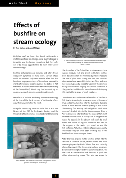 Effects of bushfire on stream ecology