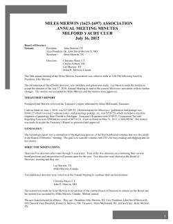 Milestones 2012 part 3 - Miles Merwin Association