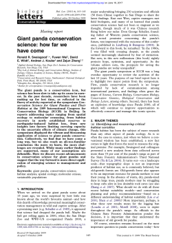 Giant panda conservation science: how far we have