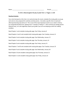 To Kill a Mockingbird​Study Guide Part 1: Pages 1-149