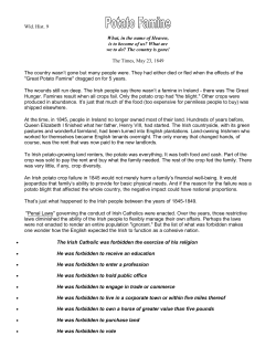 Potato Famine Article