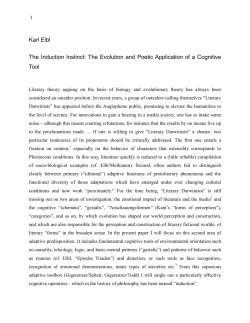 Karl Eibl The Induction Instinct: The Evolution and Poetic Application