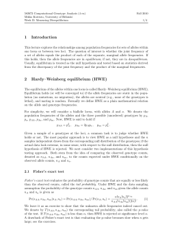1 Introduction 2 Hardy&ndash;Weinberg equilibrium (HWE)