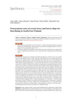 Procurement costs of cereal straw and forest chips for biorefining in