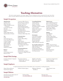 Teaching Alternatives - FSU Career Center