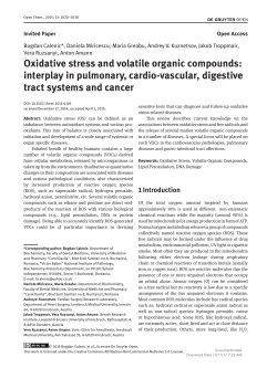 Oxidative stress and volatile organic compounds: interplay in