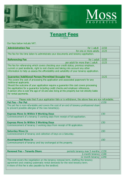 Tenant Fees - Moss Properties