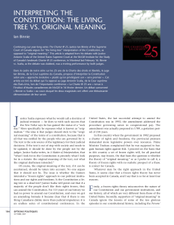 interpreting the constitution: the living tree vs. original meaning