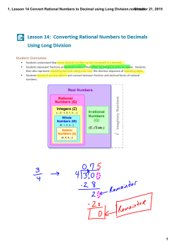 1, Lesson 14 Convert Rational Numbers to Decimal using Long